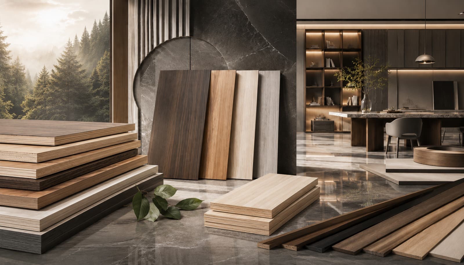 Stacked ENF furniture board panels — factory-direct supply in Malaysia